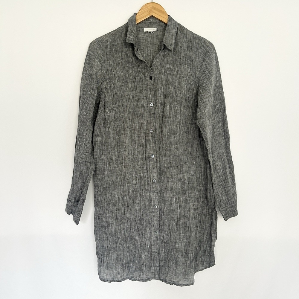 J Jill Love Linen Duster Shacket Small Lagenlook Sustainable Granola Coastal